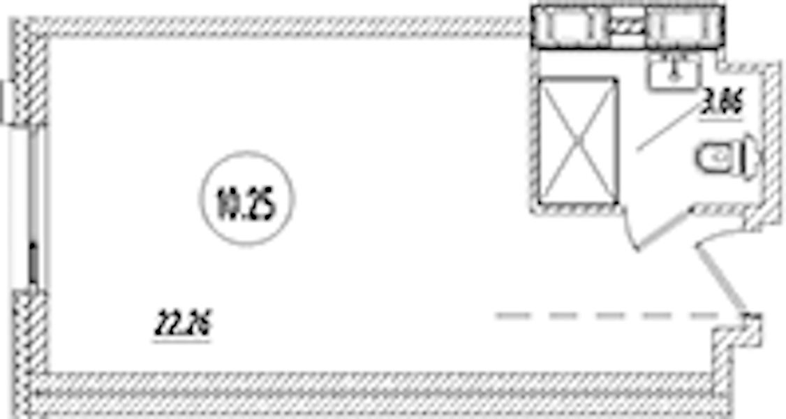 Квартира студия 26.12 м², 10/9 эт., Апарт-отель «Апарт отель Well»